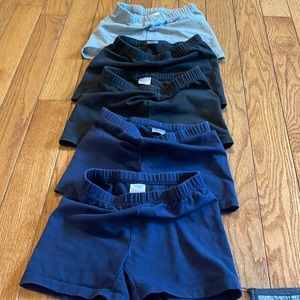 cartwheel shorts. Sold in a lot of 5. Two navy, two black, 1 grey.